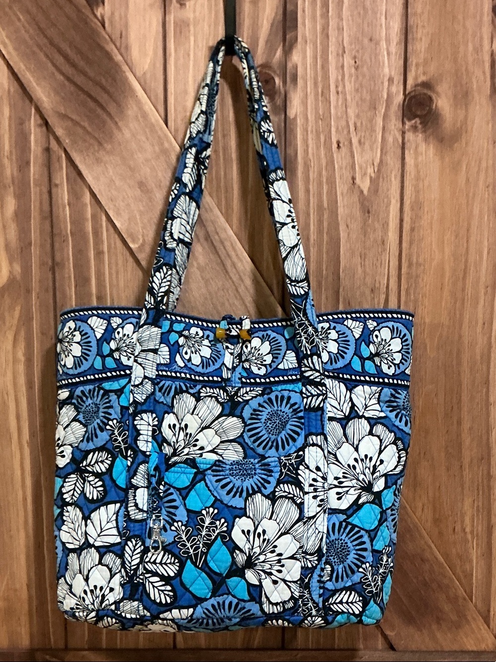 Vera Bradley Blue and White Floral Quilted Tote